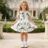 AGQT Toddler Girls Summer Off Shoulder Floral Dress Boho Princess Chiffon Ruffle Sundress for Beach Wedding Vacation White 5-6T view 3