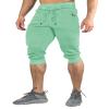 FASKUNOIE Men's Jogger Shorts Summer Capri Pants Below Knee 3/4 Joggers with Zip Pockets Mint Green view 1