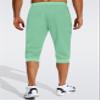 FASKUNOIE Men's Jogger Shorts Summer Capri Pants Below Knee 3/4 Joggers with Zip Pockets Mint Green view 3