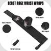 BEAST RAGE Wrist Wraps for Weightlifting Adjustable Lifting Straps & Wrist Straps with Thumb Loop for Enhanced Gym Support, Wrist Support for Powerlifting, Bodybuilding and Gym workout (Black Org) view 4