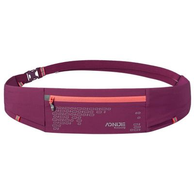 AONIJIE Running Belt, Adjustable Fanny and Waist Pack with 3 Quick Access Pockets, 63g Lightweight Workout Pouch, Easy Carry Any Phone, Night Reflection, Ideal for Running Walking Fitness (Red)