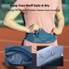 AONIJIE Running Belt, Adjustable Fanny and Waist Pack with 3 Quick Access Pockets, 63g Lightweight Workout Pouch, Easy Carry Any Phone, Night Reflection, Ideal for Running Walking Fitness (Red) view 3