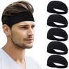 Beister Sports Headbands for Men Women (5 Pack), Moisture Wicking Sweat Band Elastic Wide Hair Bands, Workout Sweatband Athletic Mens Headband for Running, Cycling, Basketball, Gym Exercise, Football view 1