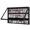 Grintus Baseball Card Display Case 24 Graded Sport Card Display Case Wall Mount with Clear View and UV Protection Acrylic Door for Baseball Football Basketball Hockey Trading Card Collection, Black view 1