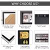 Grintus Baseball Card Display Case 24 Graded Sport Card Display Case Wall Mount with Clear View and UV Protection Acrylic Door for Baseball Football Basketball Hockey Trading Card Collection, Black view 4