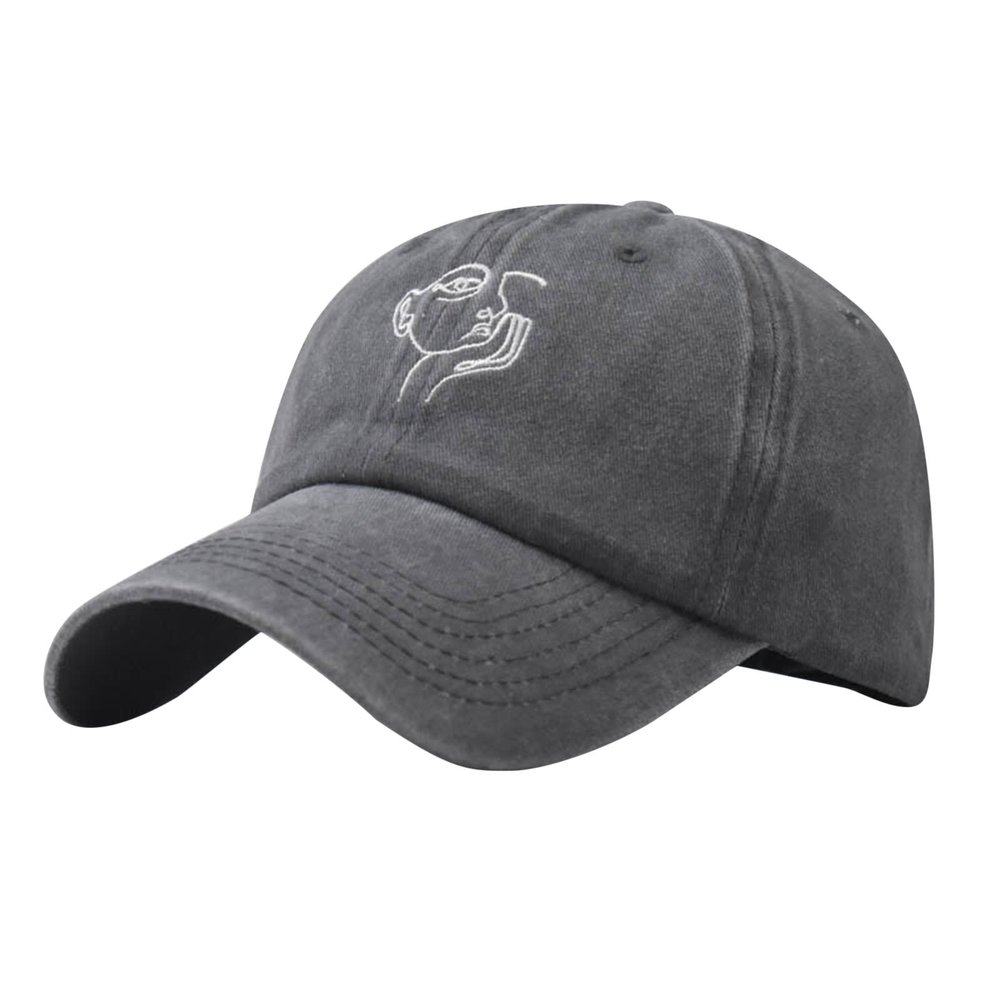 QWENTMTNTY Men Women Adjustable Baseball Hats Distressed Summer Athletic Fitted Caps Trendy Cute Embroidered Sports Trucker Hats Gray