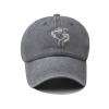 QWENTMTNTY Men Women Adjustable Baseball Hats Distressed Summer Athletic Fitted Caps Trendy Cute Embroidered Sports Trucker Hats Gray view 2