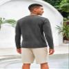 Mens Distressed Henley Shirts Vintage Long Sleeve Tee Shirts Casual Button Down Washed T-Shirts for Men Grey view 3