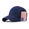 4th of July Baseball Caps for Men Women Adjustable Ripped Vintage Unisex Trucker Hats American Flag Patch Patriotic Caps Navy view 2