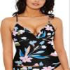Hula Honey Women's Swimwear Medium Floral Strappy Tankini Black M view 1
