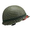 WWII US WW2 Army M1 Steel Pot Helmet Replica - Military Gear Uniform with Net Cover, Chin Strap, Cat Eye Belt view 4