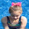 Wee Ones Girls' WeeSplash Vibrant Colored Vinyl Swim Hair Bow on a WeeStay Clip, Medium, Neon Green view 3