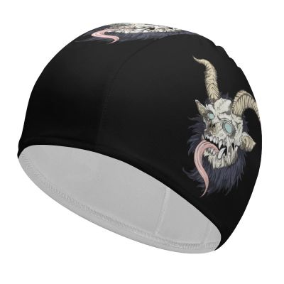BAIKUTOUAN Krampus of The Yule Lord Unisex Swim Cap Durable Elastic Bathing Cap Swimming Hat for Long Hair Short Hair