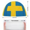 BAIKUTOUAN Sweden Flag Unisex Swim Cap Durable Elastic Bathing Cap Swimming Hat for Long Hair Short Hair view 2