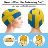 BAIKUTOUAN Sweden Flag Unisex Swim Cap Durable Elastic Bathing Cap Swimming Hat for Long Hair Short Hair view 3