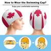 BAIKUTOUAN Canadian Flag Unisex Swim Cap Durable Elastic Bathing Cap Swimming Hat for Long Hair Short Hair view 3