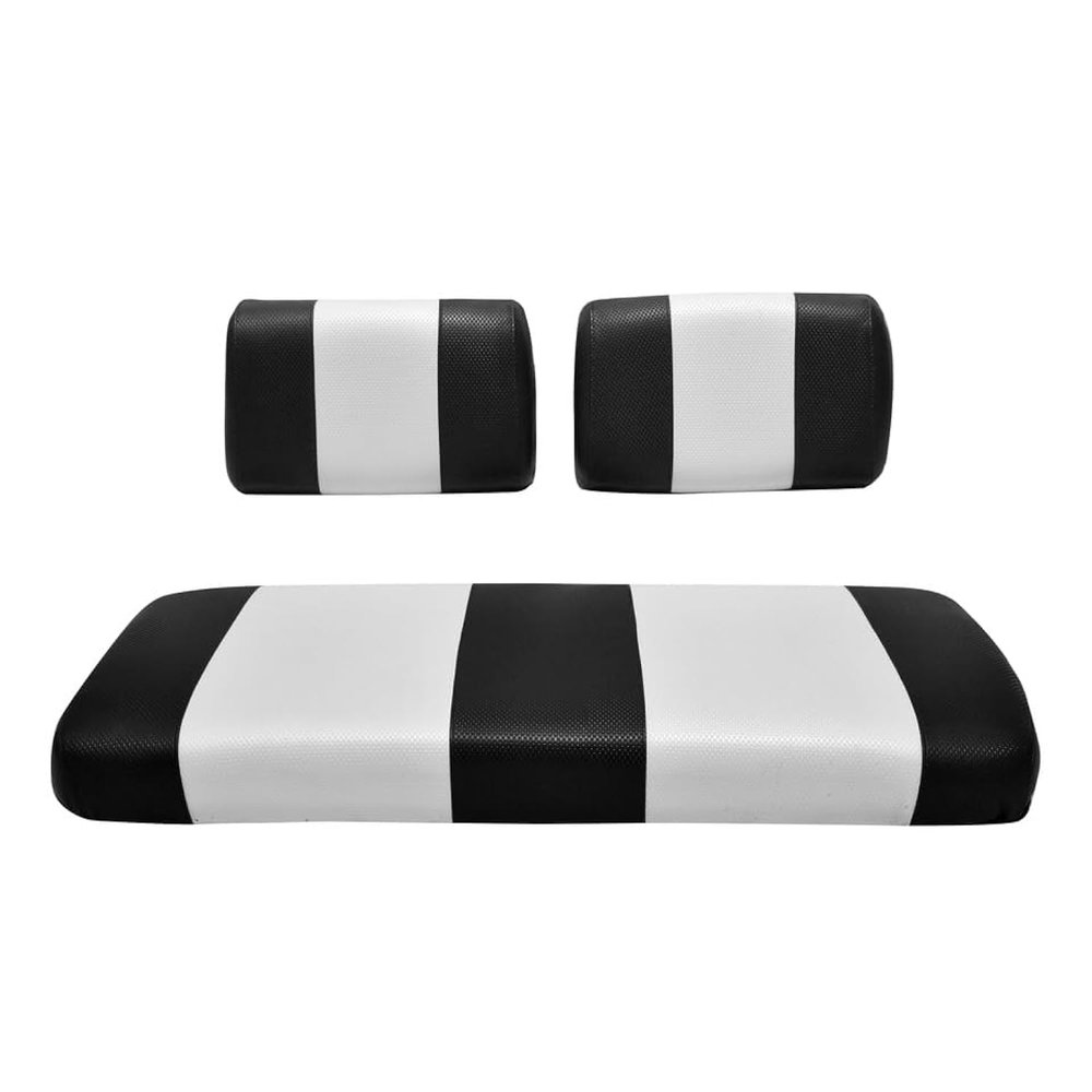 Seat Cover Replacement for Yamaha G-2/G-9 Golf Cart - Front Bench Seat - Premium Marine Vinyl -5 Panel Stitching - Staple On Installation - Two-Tone Golf Cart Seat Covers (Black & White)