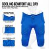 Exxact Sports Rebel Youth Football Pants with Built in Pads, Lightweight Integrated Football Practice Pants with Lace-up Fly (Y2XL, Royal Blue) view 2