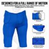 Exxact Sports Rebel Youth Football Pants with Built in Pads, Lightweight Integrated Football Practice Pants with Lace-up Fly (Y2XL, Royal Blue) view 3