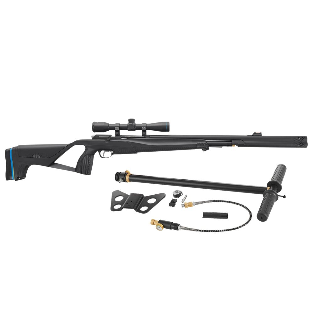Stoeger XM1 PCP Airgun, Scope, and Hand Pump Combo - .177 Caliber - Black Synthetic with Fiber-Optic Sights and 4 x 32 Scope