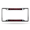 Atlanta Football Falcons All Corner EZ View Chrome Metal Laser Cut License Plate Frame view 1