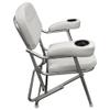 Wise 3367-784 Offshore Series Deluxe Folding Deck Chair with Stainless Steel Cup Holders, Brite White view 3