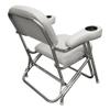 Wise 3367-784 Offshore Series Deluxe Folding Deck Chair with Stainless Steel Cup Holders, Brite White view 4