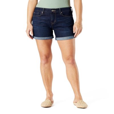 Levi Strauss Signature Gold Women's Mid-Rise Shorts Stretch Denim (Available in Plus Size), Stormy Sky Original, 26