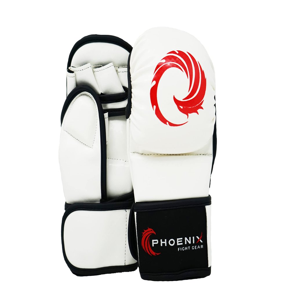 Kids Champion MMA Gloves in Black and White (L, White)