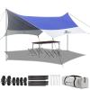 Forceatt 12x14FT Waterproof Anti-UV Camping Tarp with 2 Poles (UPF50+), Lightweight Sun Shelter for Car, Tent, Hammock in Hiking, Backpacking, Garden and Traveling view 1