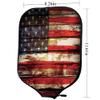 JCETUNO Neoprene Racket Cover, American Flag, Rusty Tones Vintage Social, Paddle Covers Sleeves Fits Most Rackets view 2