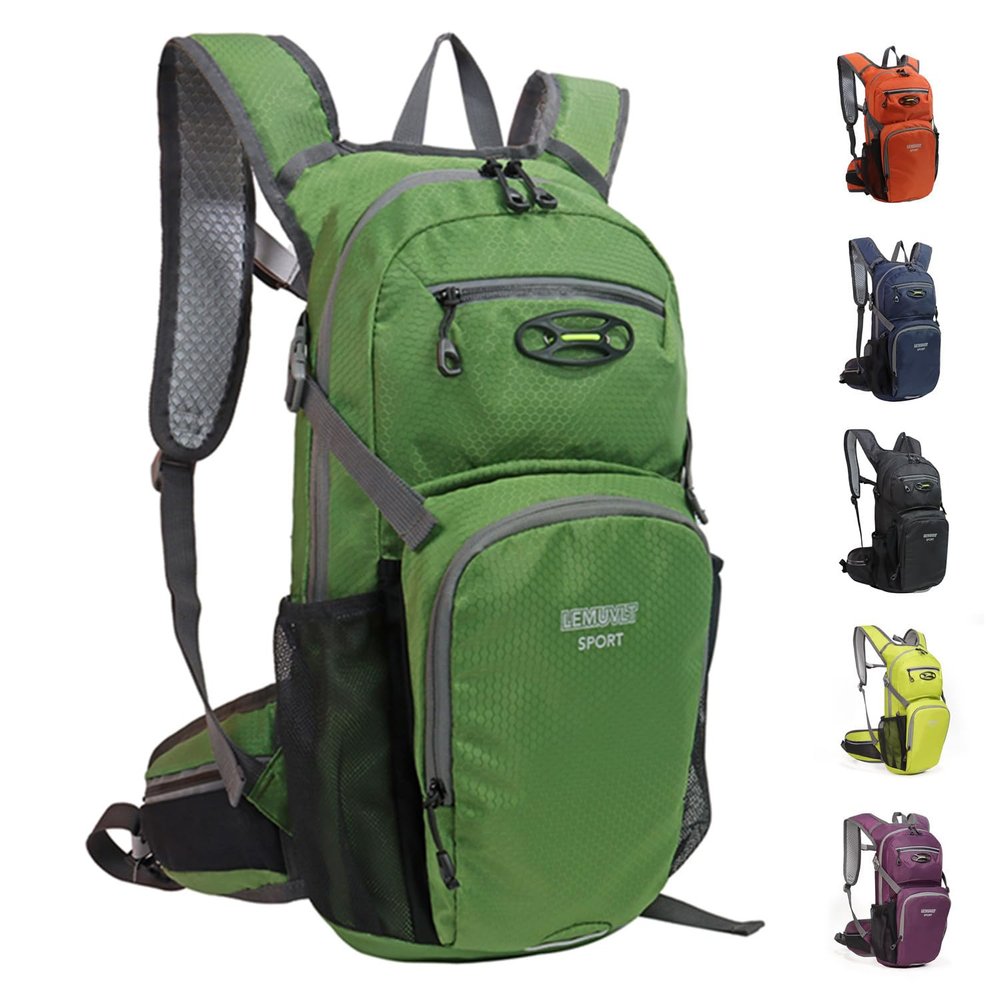 Lemuvlt Hiking Daypack15L,Lightweight & Durable - Ideal Backpack for Skiing, Skating, Snowboarding,Hiking, Running, MTB Cycling (Olive)