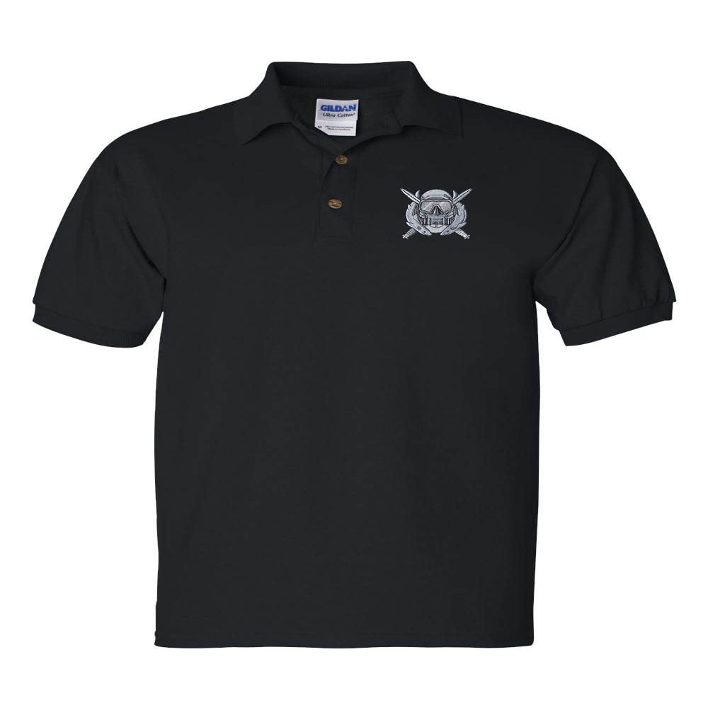 ALLNTRENDS Army Special Operations Diving Polo Shirt Embroidered Diver Men's Polo Shirt (L, Black)