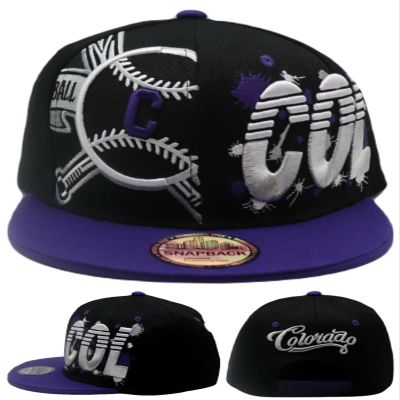 Colorado New Leader Premium Splash C Baseball Black Purple Era Snapback Hat Cap