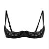 Agoky Women's Lace Balconette Underwire Bra Tops Adjustable Strap Unlined Bralette Underwear Black Small view 1