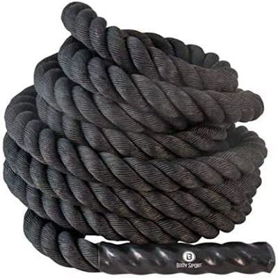 Body Sport Battle Rope, 30 ft. Long, 1.5 in. Diameter - Strong, Poly-Twine Training Cord for Indoor & Outdoor Use - Home Fitness & Gym Equipment