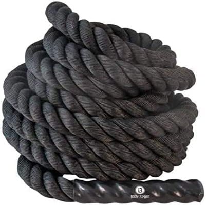 Body Sport Battle Rope, 30 ft. Long, 1.5 in. Diameter - Strong, Poly-Twine Training Cord for Indoor & Outdoor Use - Home Fitness & Gym Equipment