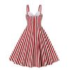 1950s Dresses for Women Vintage 1940s 50s Style Audrey Hepburn Retro Sleeveless Spaghetti Strap A Line Swing Knee Length Skater Tea Party Dress Summer Cocktail Evening Prom Gown Red-Stripe S view 2