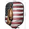 JCETUNO Pickle Ball Raquette Sleeve, American Flag and Boxing Gloves, Great Gift for Men, Women, Teens, Seniors, Kids and Adults of All Ages Who Love Pickleball Balls view 2