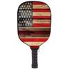 JCETUNO Pickleball Paddle Cover Protection Neoprene Racket Cover, Old Painted American Flag Wooden Fence, Fits Most Paddle/Racket view 1