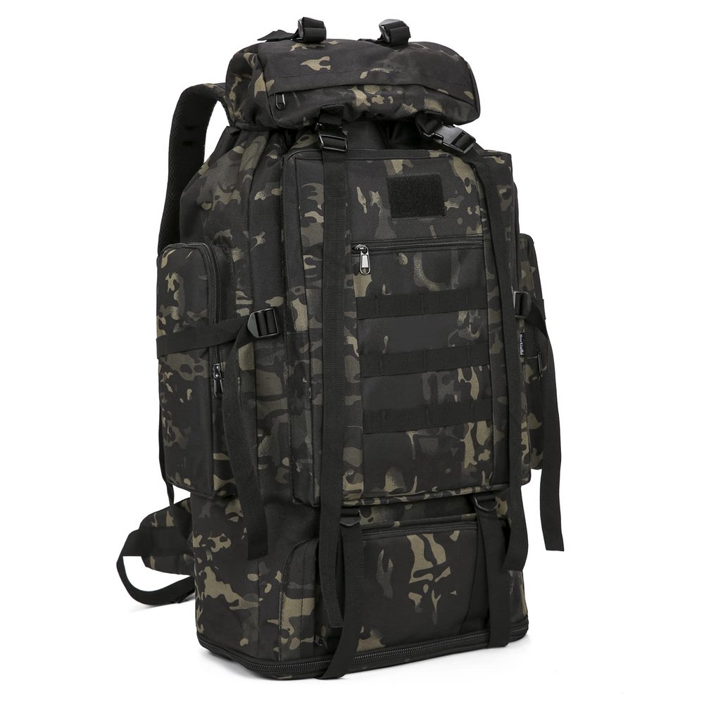 KXBUNQD 100L Tactical Military Backpack for Men - Waterproof Hiking & Hunting Pack with MOLLE System, Adjustable Suspension, Survival Gear Compartment - Outdoor Camping, Trekking Travel Backpack