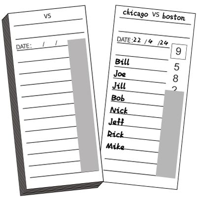Junkin 160 Pack 10 Line Football Sports Strip Cards Football Pool Cards Scratch Off Tickets for Volleyball Rugby Games Basketball Baseball Ice Hockey Sports Soccer Box Game(White)