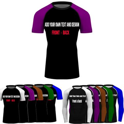 Custom Your Own Print Front & Back BJJ Foundation Rash Guard - Short Sleeve Compression Base Layer Rash Guard
