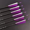 ZSHJGJR 30 Inch Archery Carbon Arrows Hunting Arrows with 4 Turkey Feather Target Practice Arrows Spine 500 for Compound & Recurve &Traditional Bow 6/12pcs (Purple, 12pcs Arrows) view 2
