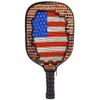 JCETUNO Neoprene Pickleball Paddle Cover Pickleball Racket Sleeve, American Flag on Old Brick Wall, Fits Most Rackets view 1
