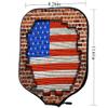 JCETUNO Neoprene Pickleball Paddle Cover Pickleball Racket Sleeve, American Flag on Old Brick Wall, Fits Most Rackets view 2