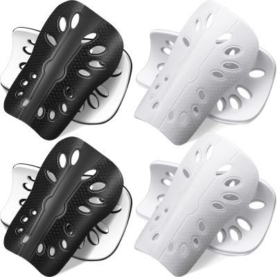 Zhanmai 4 Pairs Kids Soccer Shin Guards Breathable Shin Guard Sleeves Toddler Shin Guards for Soccer Girls Boys Child Calf Protective Gear Shin Pad for 3-10 Years Old Children Soccer(Black and White)