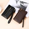 ihreesy Key Chain Pouch,Key Organizer Case Genuine Leather Car Key Holder Bag Mini Key Protect Cover Keychain Case Wallet with 6 Hooks and Dual Zippers,Green view 2