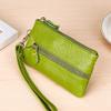 ihreesy Key Chain Pouch,Key Organizer Case Genuine Leather Car Key Holder Bag Mini Key Protect Cover Keychain Case Wallet with 6 Hooks and Dual Zippers,Green view 3