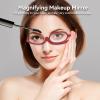 Magnifying Makeup Glasses, Single Lens Eye Make Up Glasses Rotatable Fashionable Glasses for Women (Red)(+3.00) view 2